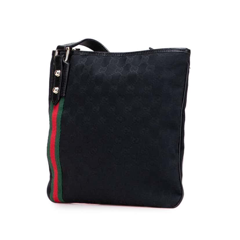Gucci GG Canvas Jolicoeur Crossbody Black Canvas Good condition - Back View