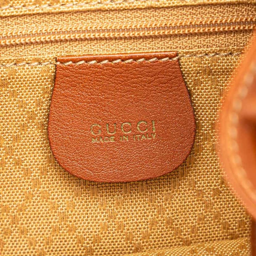 Gucci Leather Bamboo Backpack Brown Leather Good condition - Box View