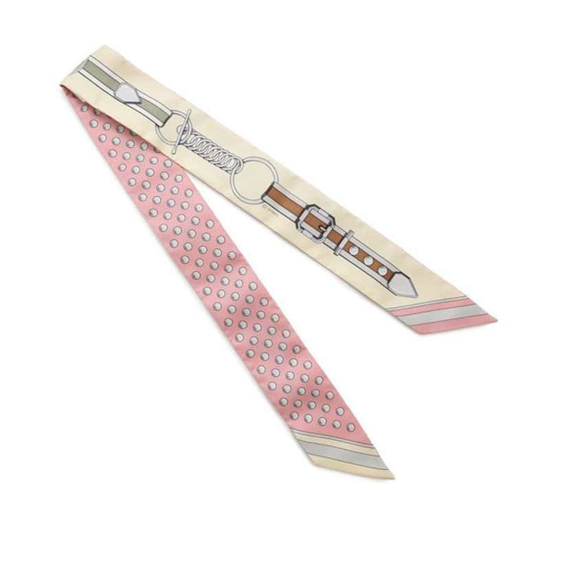 Hermès Grand Tralala Silk Twilly Scarf Brown Silk Very good condition - Back View