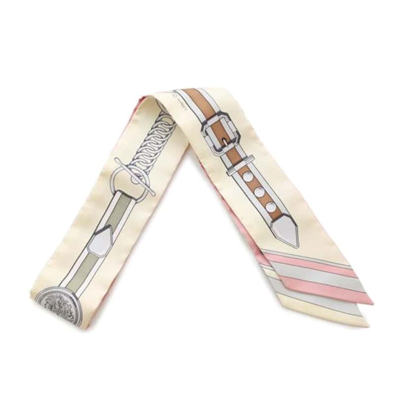 Hermès Grand Tralala Silk Twilly Scarf Brown Silk Very good condition - Inside View