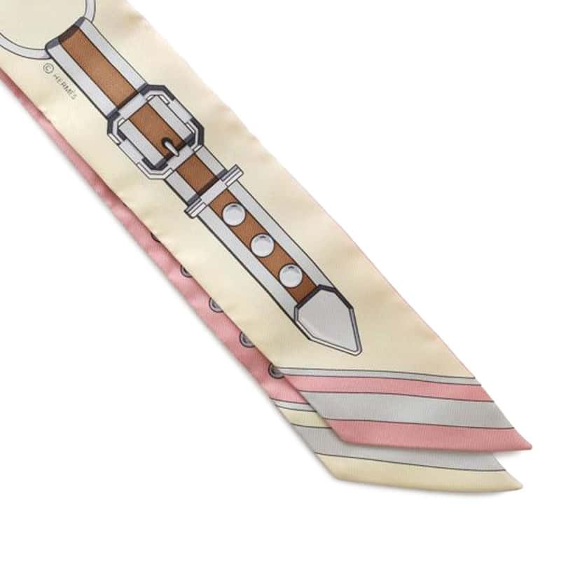 Hermès Grand Tralala Silk Twilly Scarf Brown Silk Very good condition - Model View