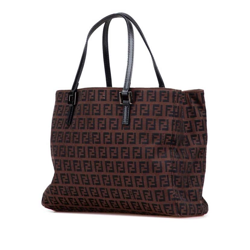 Fendi Zucchino Canvas Tote Brown Canvas Good condition - Back View