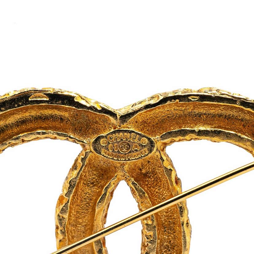 Chanel Gold Plated CC Brooch Gold Metal Good condition - Inside View