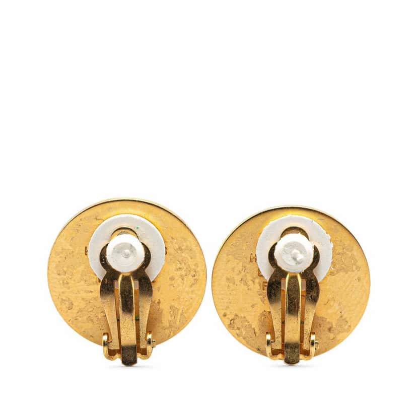 Hermès Gold Plated Bijouterie Fantaisie Clou De Selle Clip On Earrings Gold Metal Good condition - Back View