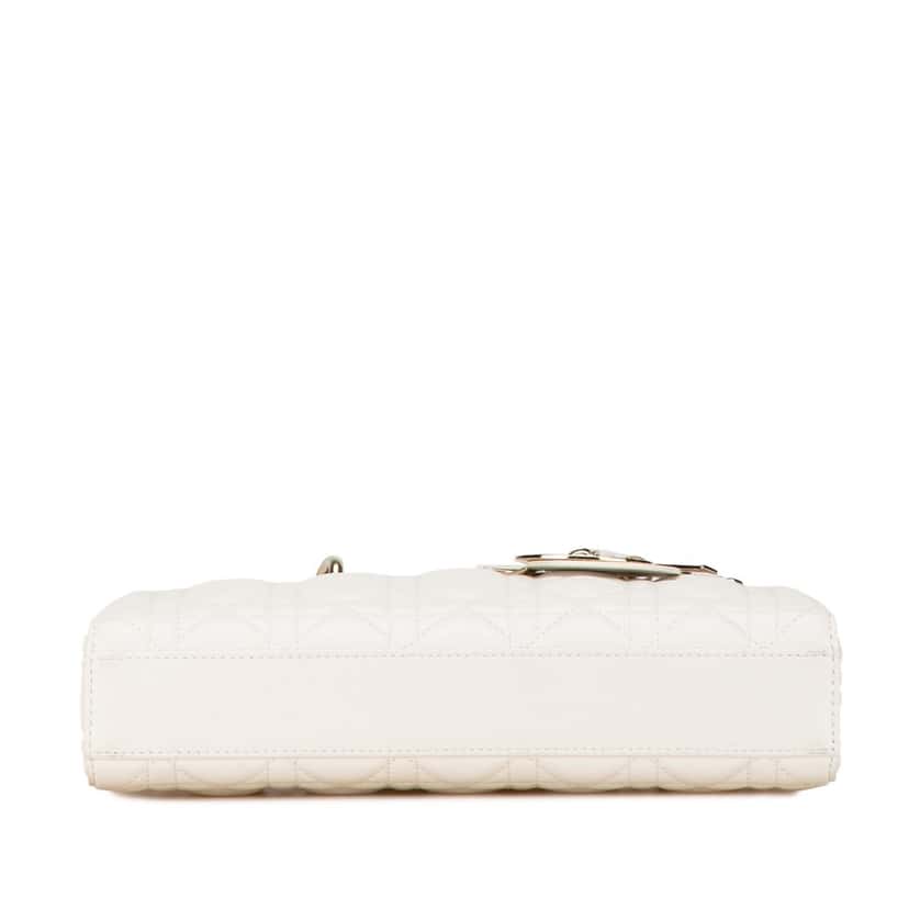 Dior Medium Lambskin Cannage Lady D Joy White Leather Good condition - Model View