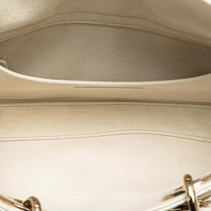 Dior Medium Lambskin Cannage Lady D Joy White Leather Good condition - Box View