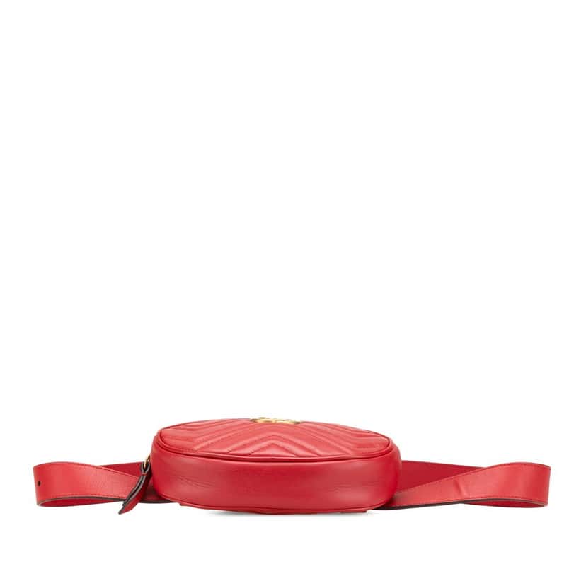 Gucci GG Marmont Matelasse Leather Belt Bag Red Leather Good condition - Inside View