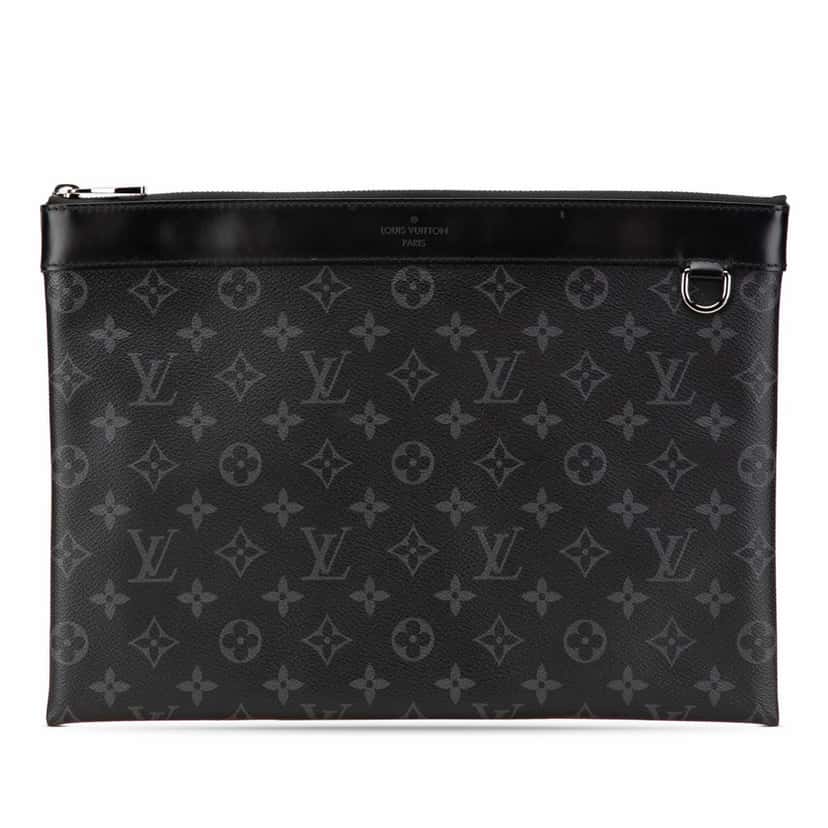 Louis Vuitton Monogram Eclipse Discovery Pochette GM Black Canvas Good condition - Front View