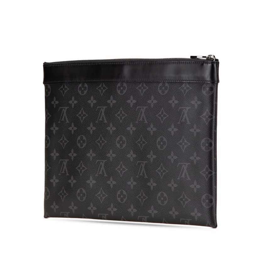Louis Vuitton Monogram Eclipse Discovery Pochette GM Black Canvas Good condition - Back View