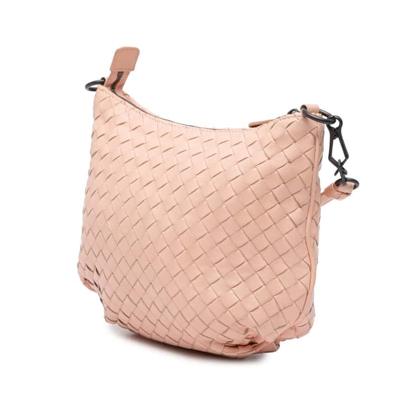 Bottega Veneta Nappa Intrecciato Crossbody Pink Leather Good condition - Back View