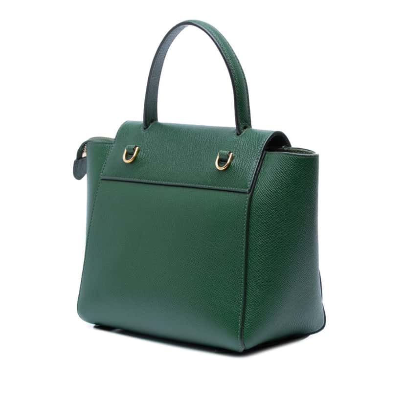 Celine Nano Grained Calfskin Belt Bag Green Leather Good condition - Back View