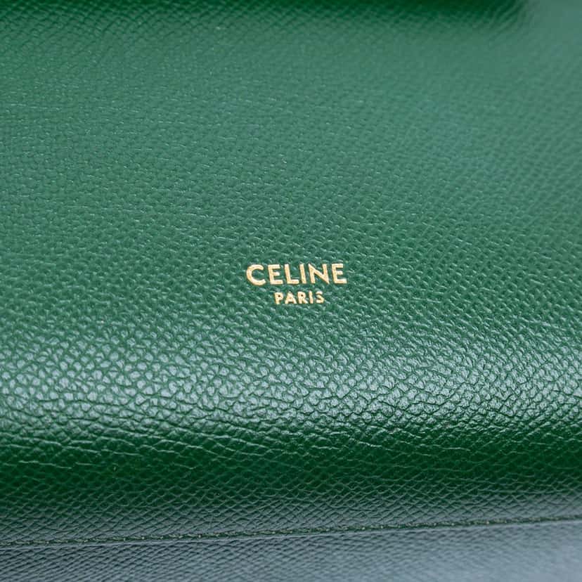 Celine Nano Grained Calfskin Belt Bag Green Leather Good condition - Box View