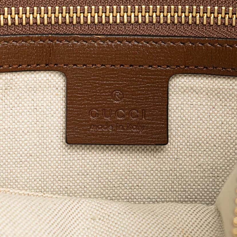 Gucci Small GG Supreme Horsebit 1955 Satchel Brown Canvas Good condition - Box View