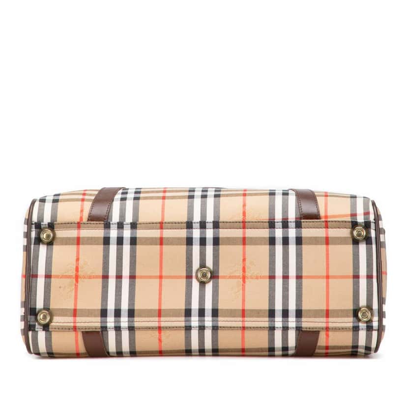 Burberry Haymarket Check Canvas Boston Bag Brown Canvas Good condition - Inside View