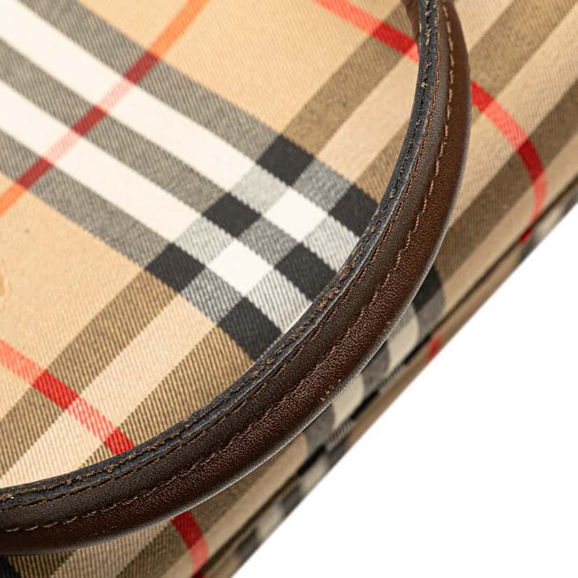 Burberry Haymarket Check Canvas Boston Bag Brown Canvas Good condition - Box View