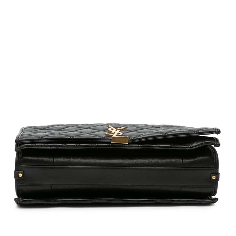Saint Laurent Large Quilted Lambskin Becky Chain Shoulder Bag Black Leather Good condition - Inside View
