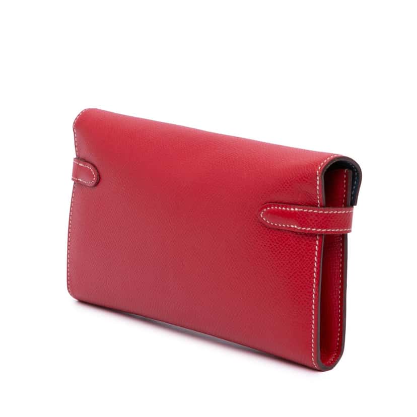Hermès Epsom Kelly Longue Wallet Red Leather Good condition - Back View