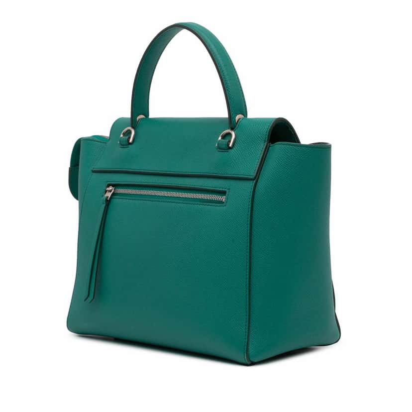 Celine Mini Grained Calfskin Belt Bag Green Leather Good condition - Back View