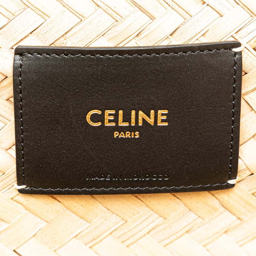 Celine Andre Butzer Large Raffia Classic Wanderer Embroidered Shopping Tote Brown Very good condition - Box View