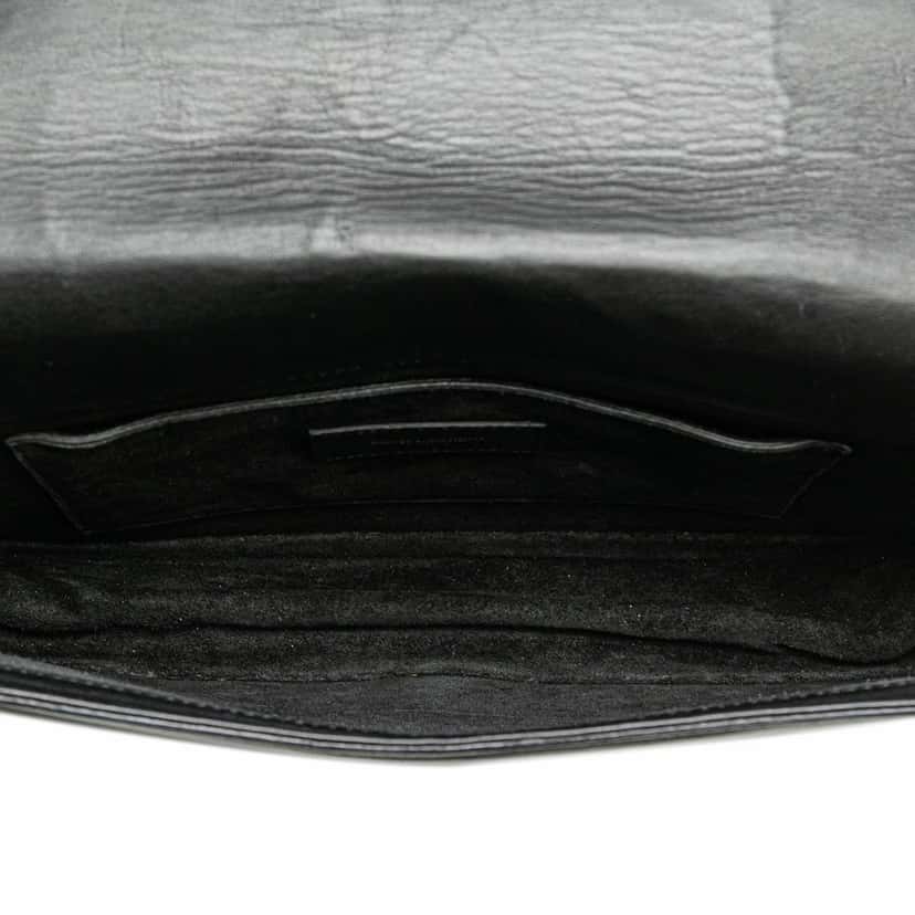 Saint Laurent Quilted Lambskin Babylone Flap Shoulder Bag Black Leather Good condition - Model View