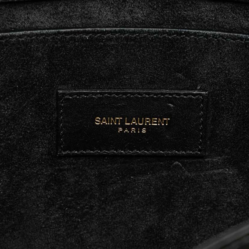 Saint Laurent Quilted Lambskin Babylone Flap Shoulder Bag Black Leather Good condition - Box View