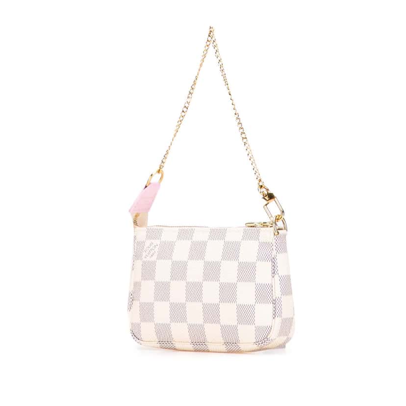 Louis Vuitton Damier Azur Illustre Transatlantic Mini Pochette Accessories White Canvas Good condition - Back View
