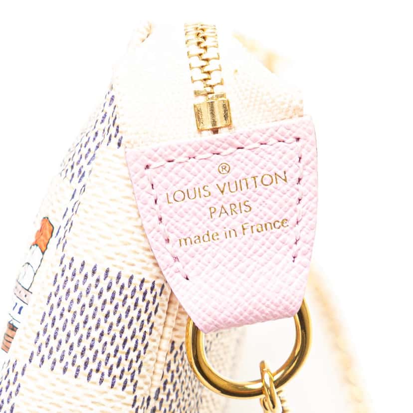 Louis Vuitton Damier Azur Illustre Transatlantic Mini Pochette Accessories White Canvas Good condition - Box View