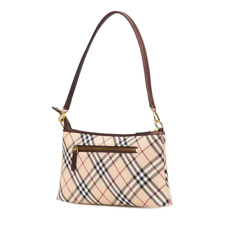 Burberry Nova Check Canvas Shoulder Bag Brown Canvas Good condition - Back View