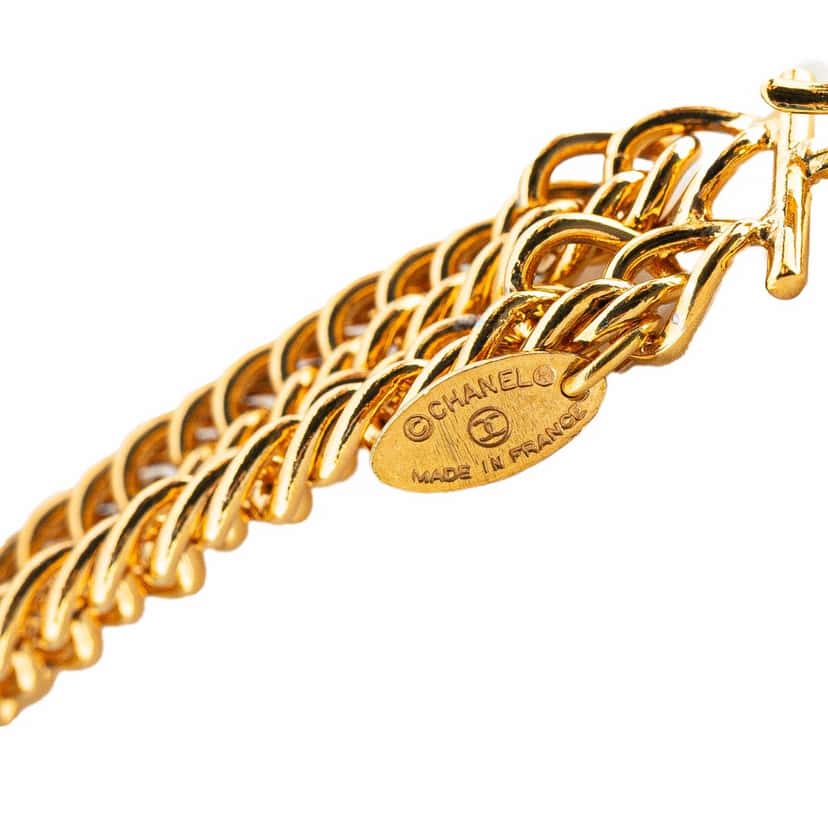 Chanel Gold Plated Lion Head Choker Necklace Gold Metal Good condition - Inside View