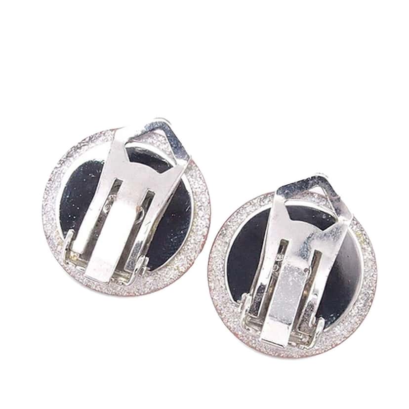 Chanel Resin CC Clip on Earrings Pink Good condition - Back View
