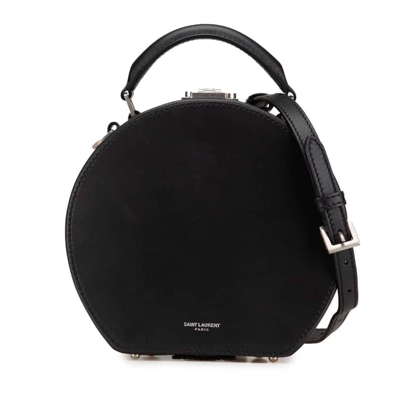 Saint Laurent Small Leather Mica Hatbox Satchel Black Leather Good condition - Front View
