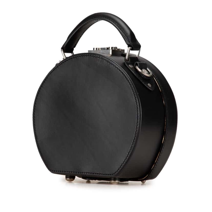 Saint Laurent Small Leather Mica Hatbox Satchel Black Leather Good condition - Back View