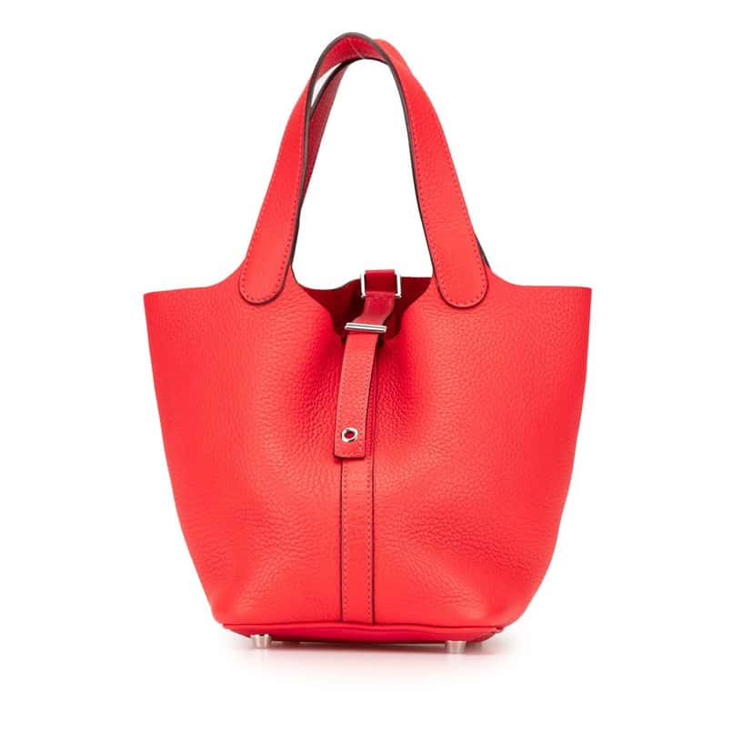 Hermès Clemence Picotin Lock 18 Red Leather Good condition - Front View