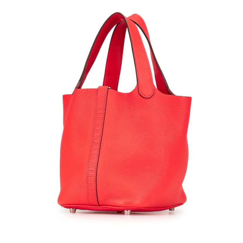 Hermès Clemence Picotin Lock 18 Red Leather Good condition - Back View