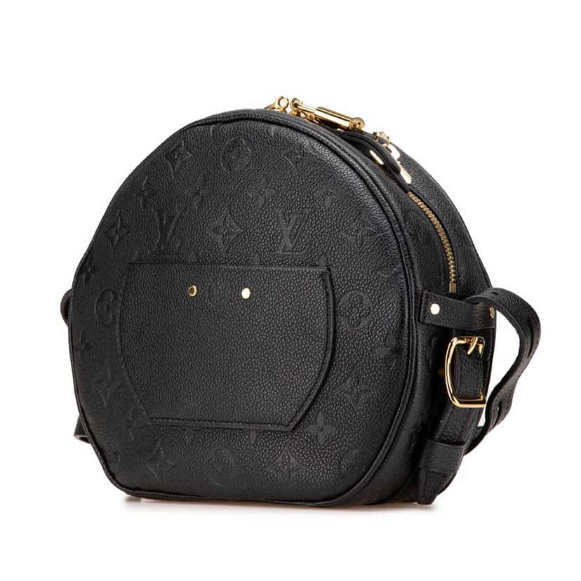 Louis Vuitton Monogram Empreinte Boite Chapeaux Souple MM Black Leather Good condition - Back View