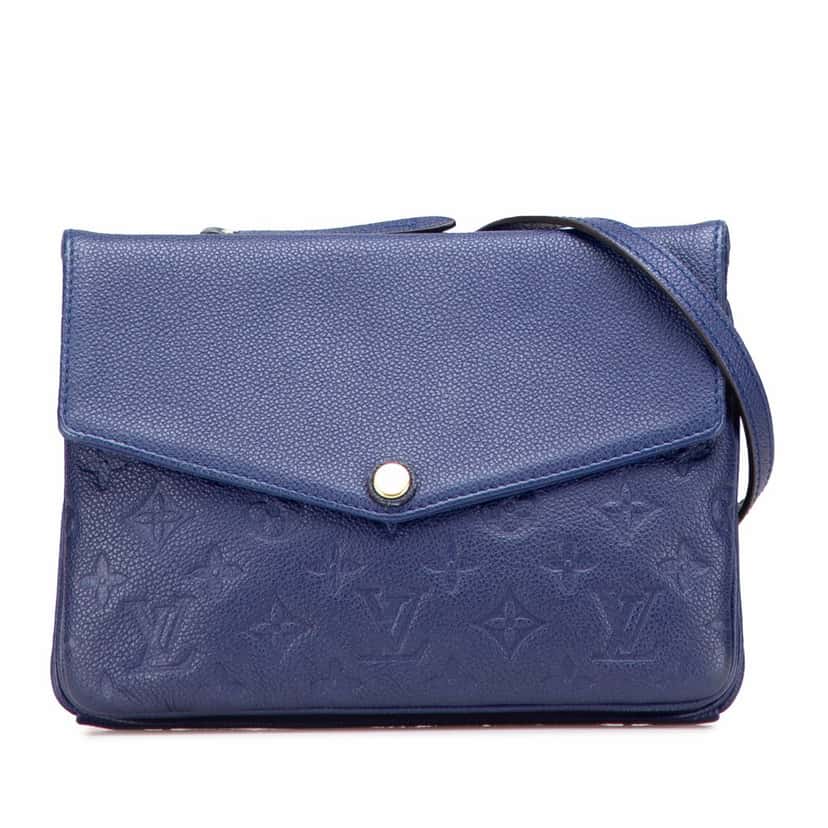 Louis Vuitton Monogram Empreinte Twice Blue Leather Good condition - Front View