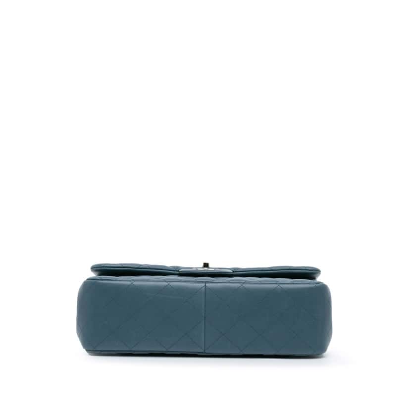 Chanel Jumbo Classic Lambskin Double Flap Blue Leather Good condition - Inside View