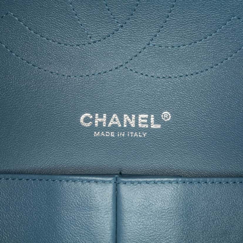 Chanel Jumbo Classic Lambskin Double Flap Blue Leather Good condition - Box View