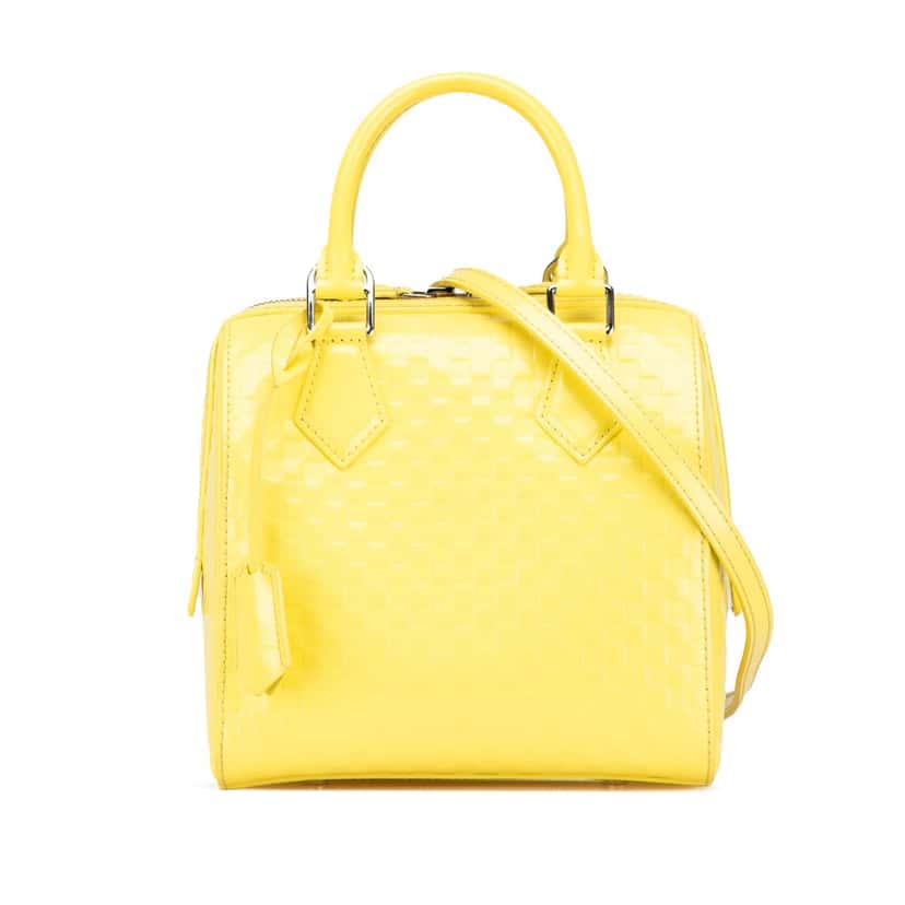 Louis Vuitton Damier Facette Speedy Cube PM Yellow Leather Good condition - Front View