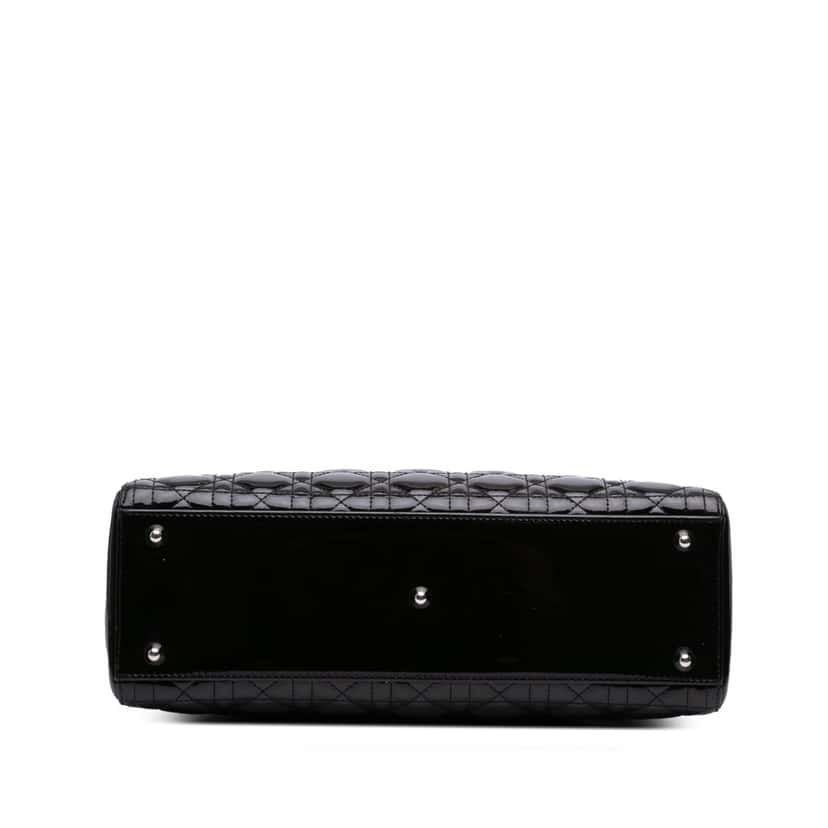 Dior Large Patent Cannage Lady Dior Black Leather Good condition - Inside View