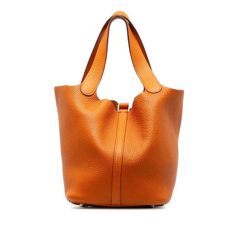 Hermès Clemence Picotin Lock 22 Orange Leather Good condition - Inside View