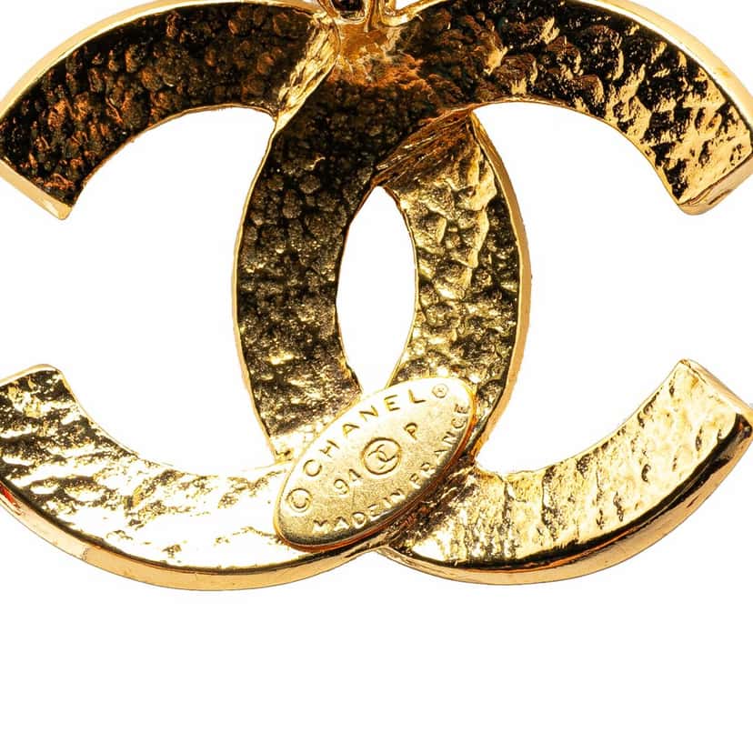 Chanel Gold Plated CC Pendant Necklace Gold Metal Good condition - Inside View