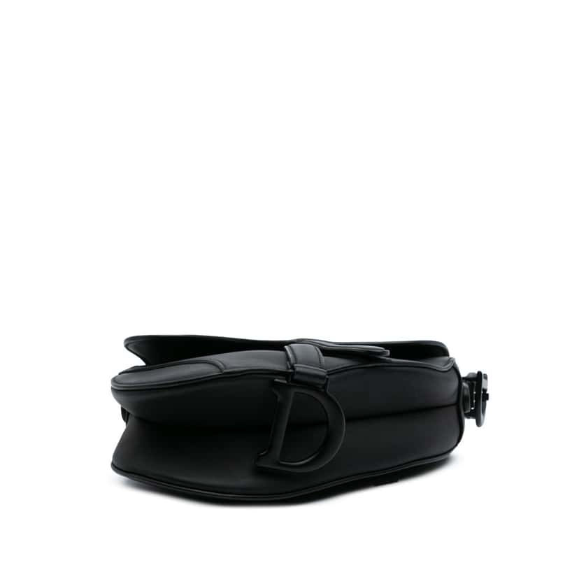 Dior Mini Ultra Matte Calfskin Saddle Bag Black Leather Good condition - Inside View