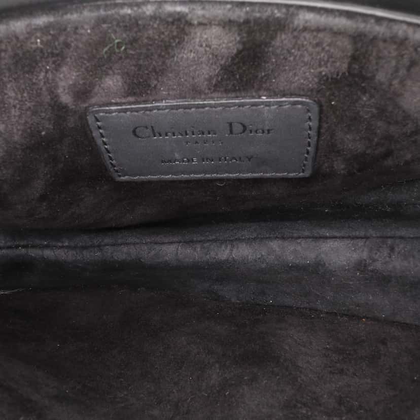 Dior Mini Ultra Matte Calfskin Saddle Bag Black Leather Good condition - Model View