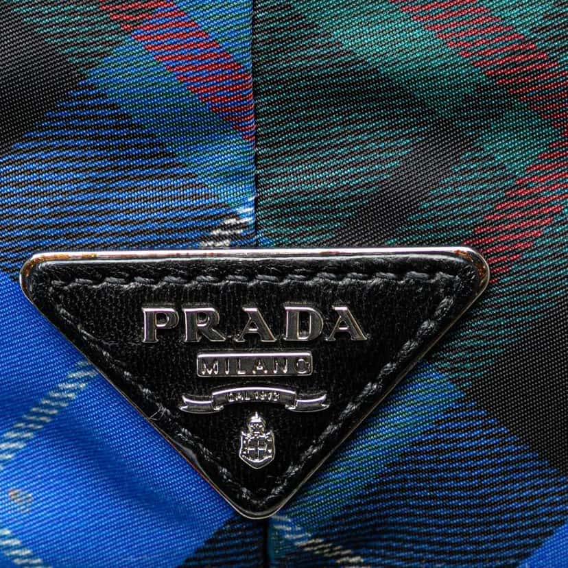 Prada Tessuto Stampato Reversible Satchel Blue Good condition - Box View