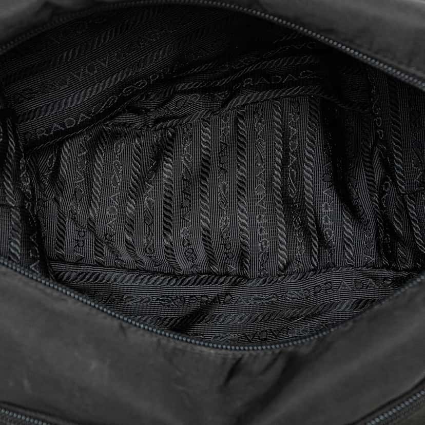 Prada Tessuto Zip Top Crossbody Black Good condition - Box View