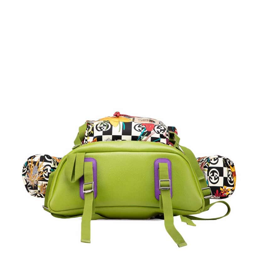 Gucci The North Face Floral Multicolor Nylon and Leather Backpack MultiColor Good condition - Inside View