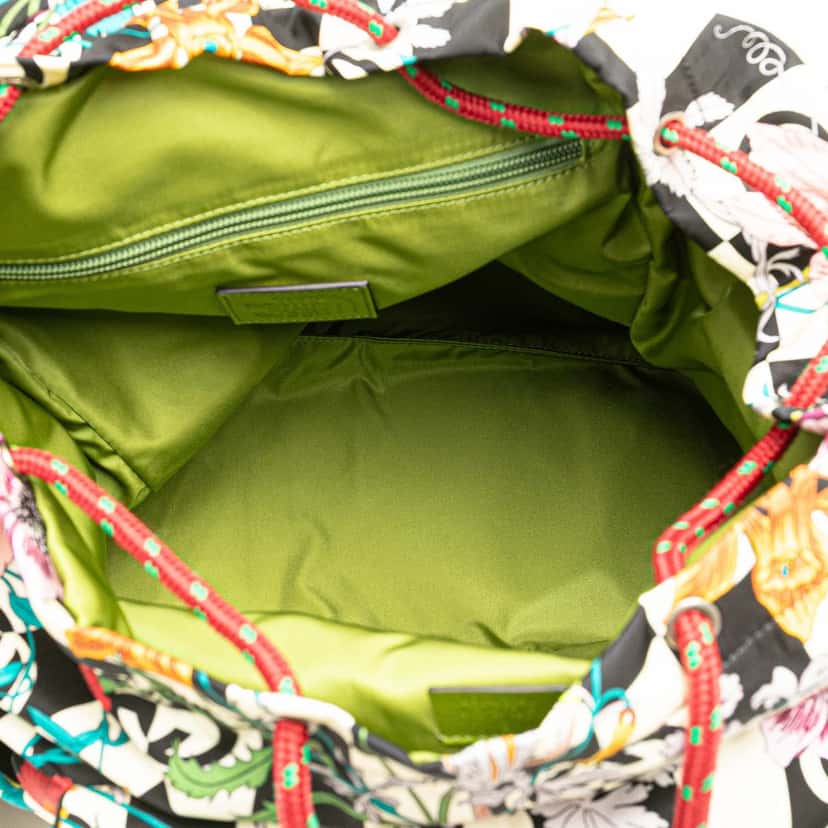 Gucci The North Face Floral Multicolor Nylon and Leather Backpack MultiColor Good condition - Model View