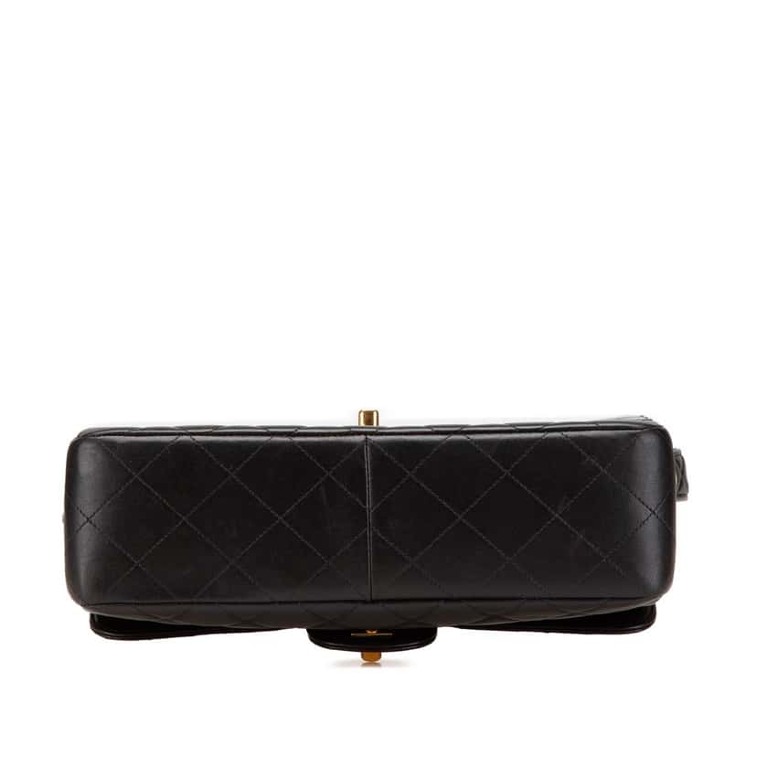 Chanel Quilted Lambskin Double Sided Flap Black Leather Good condition - Inside View