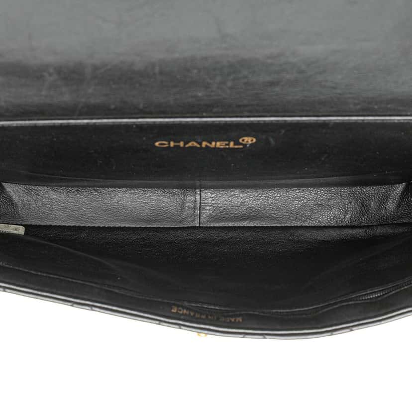 Chanel Quilted Lambskin Double Sided Flap Black Leather Good condition - Box View